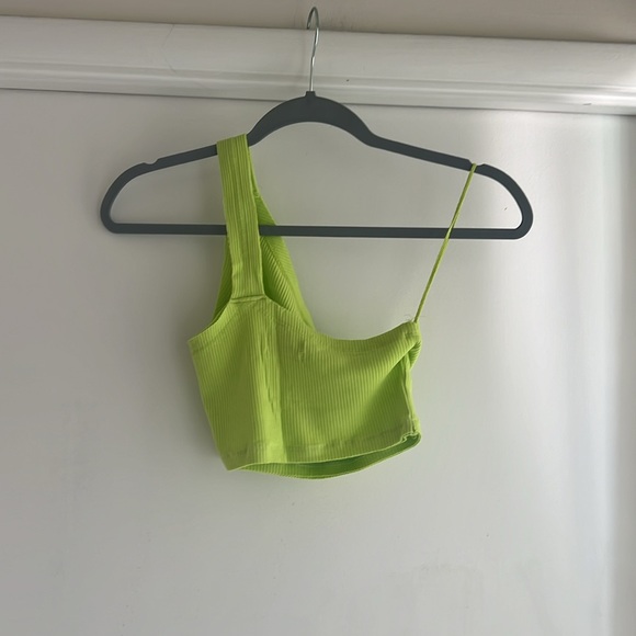 EUC π NEON GREEN π Urban Outfitters ONE STRAP TANK TOP Size: Small (S) - Picture 2 of 13